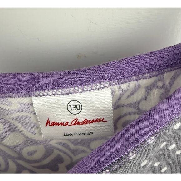 Hanna Andersson Purple Patterned Tank Dress Size 8 - Picture 3 of 4